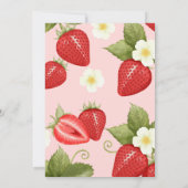 Red Strawberry Berry Sweet Brautparty Einladung (Rückseite)