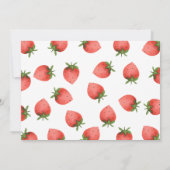 Red Strawberry Berry Sweet Foto Erstgeburt Einladung (Rückseite)