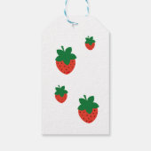 Red Strawberry Birthday Party Danke Geschenkanhänger (Rückseite)