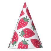 Red Strawberry Birthday Party Hats Partyhütchen (Vorderseite)