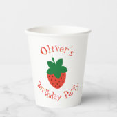 Red Strawberry Birthday Party Pappbecher (Vorderseite)