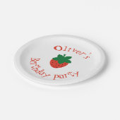 Red Strawberry Birthday Party Pappteller (Schrägansicht)