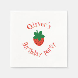 Red Strawberry Birthday Party Serviette