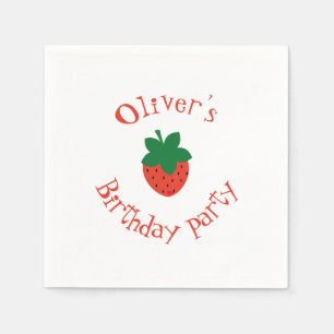 Red Strawberry Birthday Party Serviette