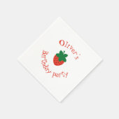 Red Strawberry Birthday Party Serviette (Ecke)
