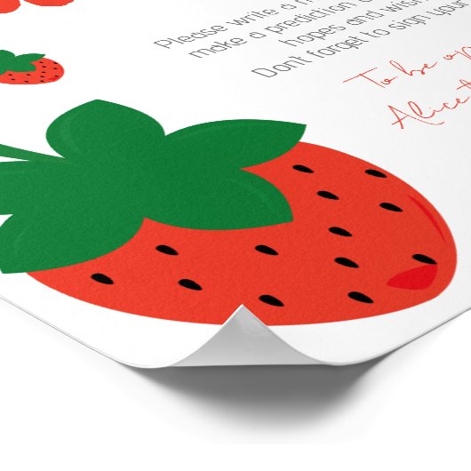 Red Strawberry Birthday Time Kapsel Poster (Ecke)