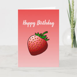 Red Strawberry Folded Birthday Card Karte