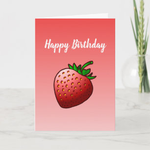 Red Strawberry Folded Birthday Card Karte