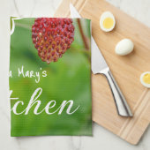 Red Strawberry Foto Oma Portrait Custom Geschirrtuch (Viertel Falte)