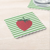 Red Strawberry Fruit and Stripes Untersetzer (angewinkelt)