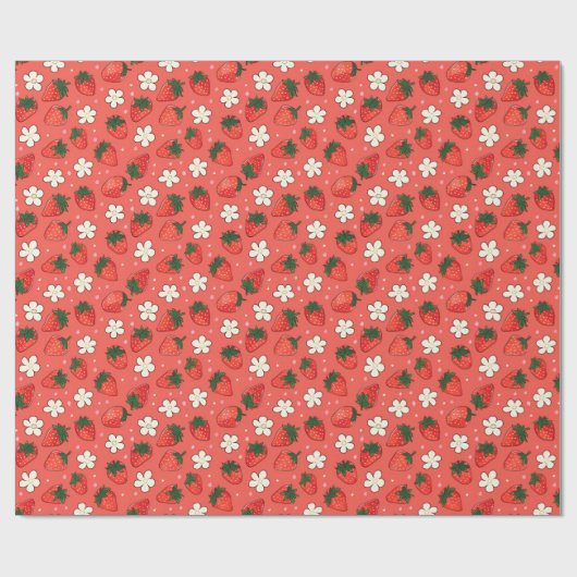 Red Strawberry Geschenkpapier (Flach)