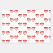 Red Strawberry Heart Colored Glasses Birthday Geschenkpapier Set (Vorderseite 2)