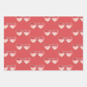 Red Strawberry Heart Colored Glasses Birthday Geschenkpapier Set (Vorderseite)