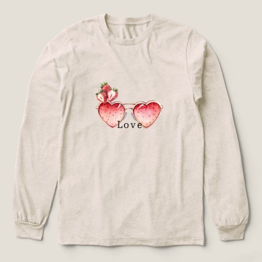 Red Strawberry Heart Colored Glasses Tri-Blend Shirt (Design Vorderseite)