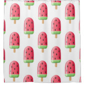 Red Strawberry Ice Cream Pattern Duschvorhang (Vorderseite)