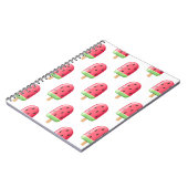 Red Strawberry Ice Cream Pattern Notizblock (Linke Seite)