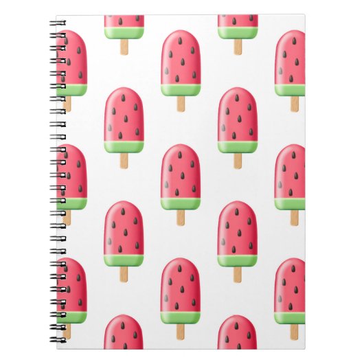 Red Strawberry Ice Cream Pattern Notizblock (Vorderseite)