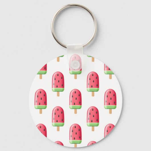 Red Strawberry Ice Cream Pattern Schlüsselanhänger (Vorderseite)