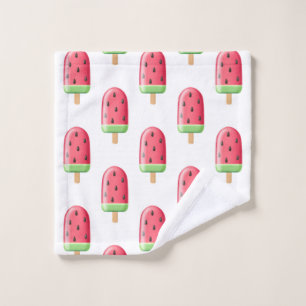 Red Strawberry Ice Cream Pattern Waschlappen