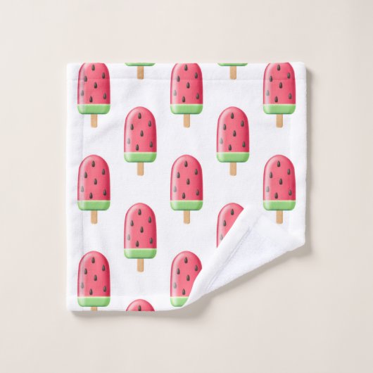 Red Strawberry Ice Cream Pattern Waschlappen (Waschlappen)