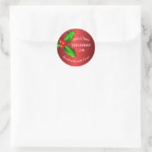 Red Strawberry jam Weihnachtslabel Runder Aufkleber (Tasche)