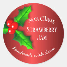 Red Strawberry jam Weihnachtslabel