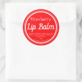 Red Strawberry Lip Balm Pot Lable Runder Aufkleber (Tasche)