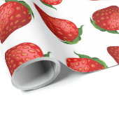 Red Strawberry Minimalistisch Pattern Wrapping Pap Geschenkpapier (Rolleneckpunkt)