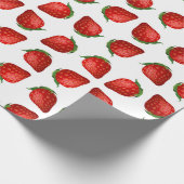 Red Strawberry Minimalistisch Pattern Wrapping Pap Geschenkpapier (Ecke)