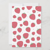 Red Strawberry Pattern 2. Sommer Geburtstag Einladung (Rückseite)