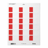 Red Strawberry Pattern. Adressaufkleber (Vorne)