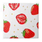 Red Strawberry Pattern Fliese (Vorderseite)