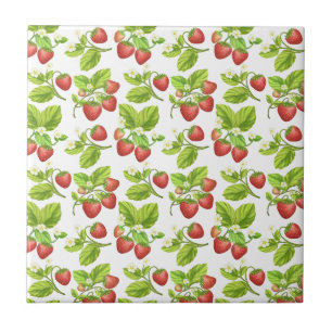 Red Strawberry Pattern Fliese