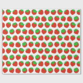 Red Strawberry Pattern Geschenkpapier (Flach)