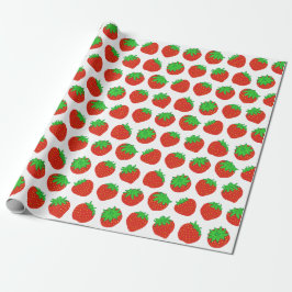 Red Strawberry Pattern Geschenkpapier