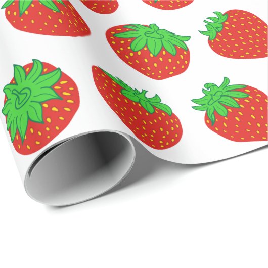Red Strawberry Pattern Geschenkpapier (Rolleneckpunkt)