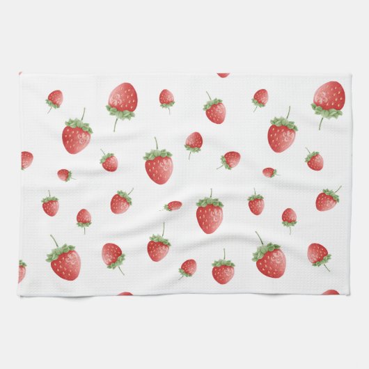 Red Strawberry Pattern Geschirrtuch (Horizontal)