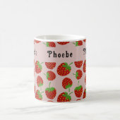 Red Strawberry Pattern Individuelle Name Kaffeetasse (Mittel)