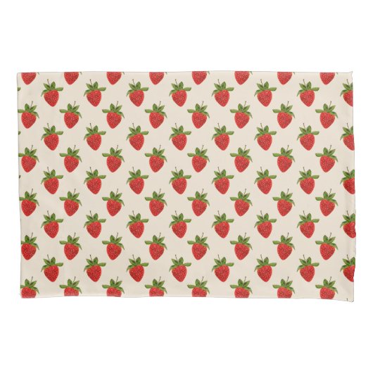 Red Strawberry Pattern Kissenbezug (Vorderseite-Links)