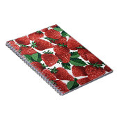 Red Strawberry Pattern Notizblock (Rechte Seite)