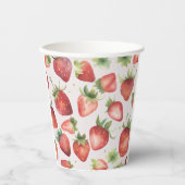 Red Strawberry Pattern Pappbecher (Vorderseite)
