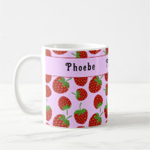 Red Strawberry Pattern Pink Individuelle Name