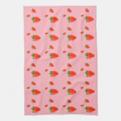 Red Strawberry Pattern Pink Party Geschirrtuch (Vertikal)