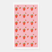 Red Strawberry Pattern Pink Party Serviette (Vorderseite)