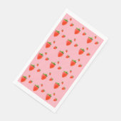 Red Strawberry Pattern Pink Party Serviette (Ecke)