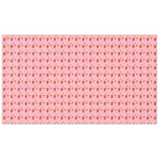 Red Strawberry Pattern Pink Party Tischdecke (Vorderseite (Horizontal))