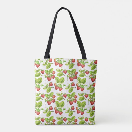 Red Strawberry Pattern Tasche (Rückseite)