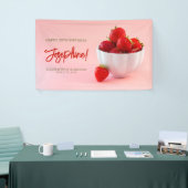 Red Strawberry Photo Summer Brunch Birthday Party Banner (Messeveranstaltung)