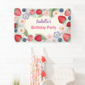 Red Strawberry pink Daisy Birthday Party für sie Banner (Insitu)