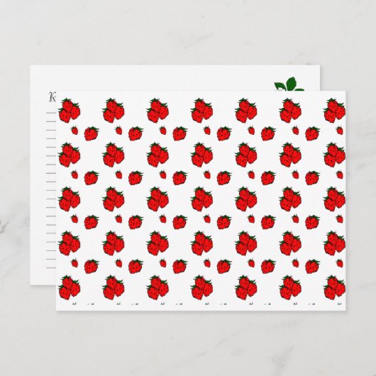 Red Strawberry Recipe Cards Postkarte (Vorne/Hinten)